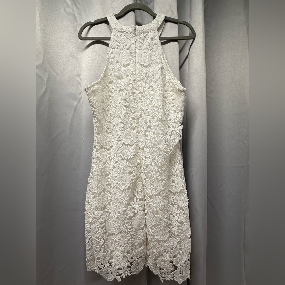 Lulus White Lace Mini Dress Love Poem- XL - Picture 4 of 8